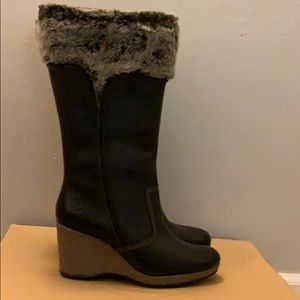 Timberland Monogram Tall Slip on Leather Boots